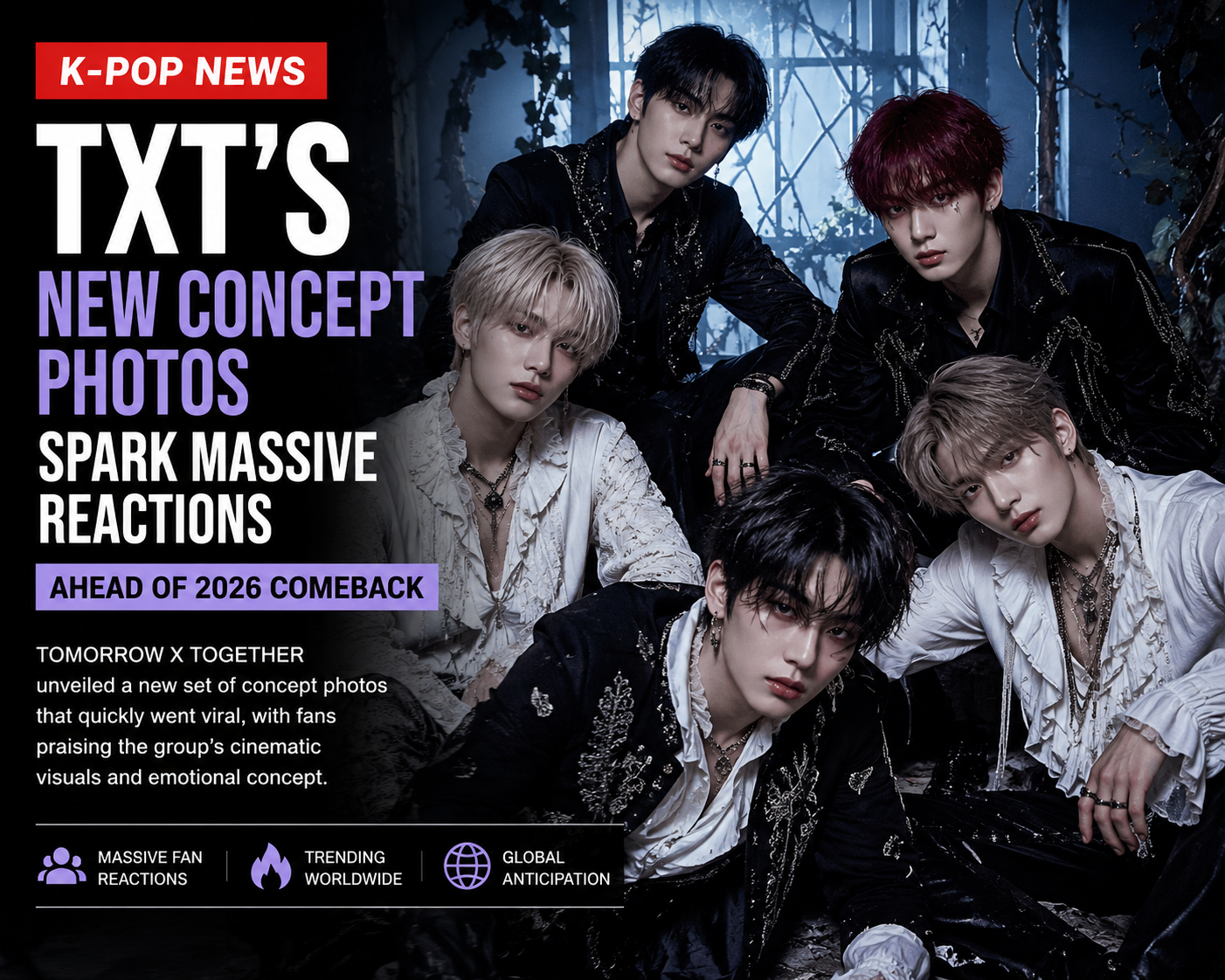 TXT’s New Concept Photos Spark Massive Reactions Ahead of 2026 Comeback